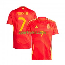 Spagna Alvaro Morata 7 Uomo Maglia Prima Euro 2024 Manica Corta