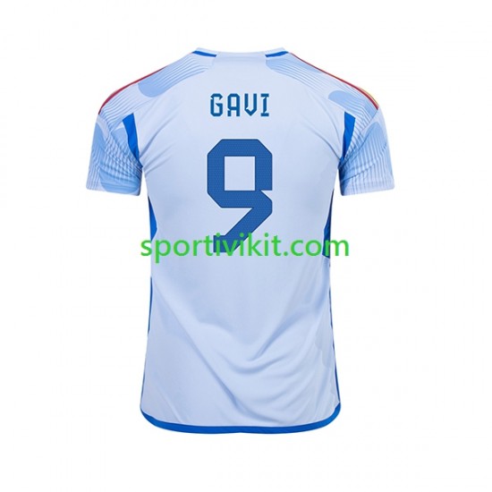 Spagna Gavi 9 Uomo Maglia Seconda Coppa del Mondo 2022 Manica Corta Spagna Gavi 9 Uomo Maglia Seconda Coppa del Mondo 2022 Manica Corta