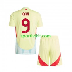 Completo da calcio Bambini Spagna Gavi 9 Maglia Seconda Euro 2024 Manica Corta