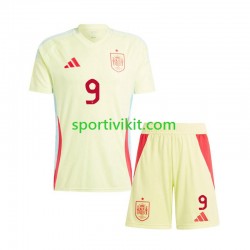Completo da calcio Bambini Spagna Gavi 9 Maglia Seconda Euro 2024 Manica Corta