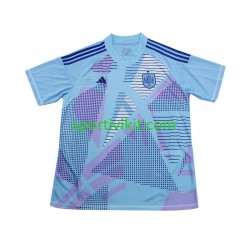 Spagna Portiere Blu Uomo Maglia Seconda Euro 2024 Manica Corta