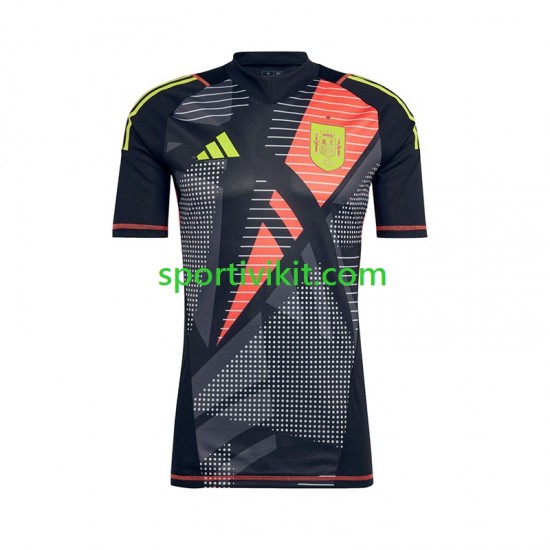 Spagna Portiere Nero Uomo Maglia Prima Euro 2024 Manica Corta Spagna Portiere Nero Uomo Maglia Prima Euro 2024 Manica Corta