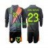 Completo da calcio Bambini Spagna Portiere Unai Simon 23 Maglia Seconda Euro 2024 Manica Lunga