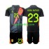 Completo da calcio Bambini Spagna Portiere Unai Simon 23 Maglia Seconda Euro 2024 Manica Corta