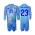 Completo da calcio Bambini Spagna Portiere Unai Simon 23 Maglia Prima Euro 2024 Manica Lunga