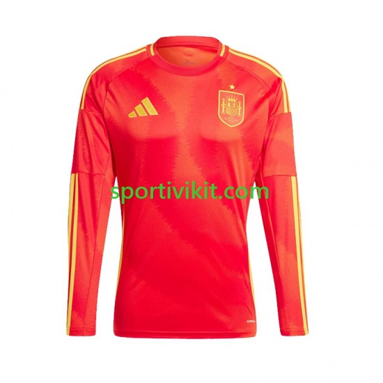 Spagna Uomo Maglia Prima Euro 2024 Manica Lunga