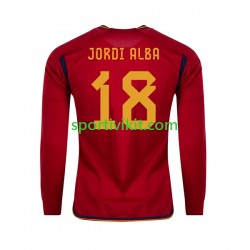 Spagna JORDI ALBA 18 Uomo Maglia Prima Coppa del Mondo 2022 Manica Lunga