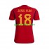 Spagna JORDI ALBA 18 Uomo Maglia Prima Coppa del Mondo 2022 Manica Corta