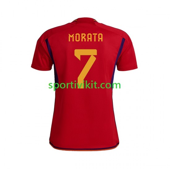 Spagna MORATA 7 Uomo Maglia Prima Coppa del Mondo 2022 Manica Corta Spagna MORATA 7 Uomo Maglia Prima Coppa del Mondo 2022 Manica Corta