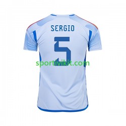 Spagna SERGIO BUSQUETS 5 Uomo Maglia Seconda Coppa del Mondo 2022 Manica Corta
