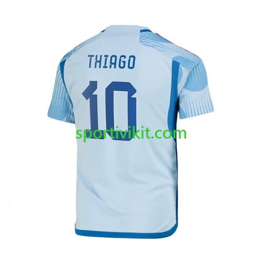 Spagna Thiago 10 Uomo Maglia Seconda Coppa del Mondo 2022 Manica Corta Spagna Thiago 10 Uomo Maglia Seconda Coppa del Mondo 2022 Manica Corta