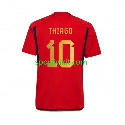 Spagna Thiago 10 Uomo Maglia Prima Coppa del Mondo 2022 Manica Corta