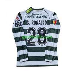 Sporting CP Cristiano Ronaldo 28 Retro 2001 2003 Uomo Maglia Prima Manica Lunga