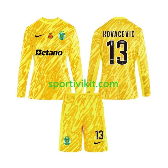 Completo da calcio Bambini Sporting CP Portiere Kovacevic 13 Maglia Terza 2024-2025 Manica Lunga