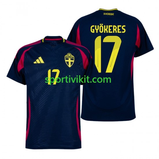 Svezia Viktor Gyokeres 17 Uomo Maglia Seconda 2024 Manica Corta Svezia Viktor Gyokeres 17 Uomo Maglia Seconda 2024 Manica Corta