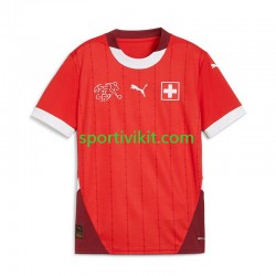 Svizzera Rosso Uomo Maglia Prima Euro 2024 Manica Corta