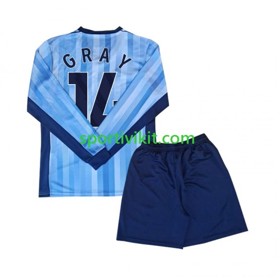 Completo da calcio Bambini Tottenham Spurs Gray 14 Maglia Seconda 2024-2025 Manica Lunga
