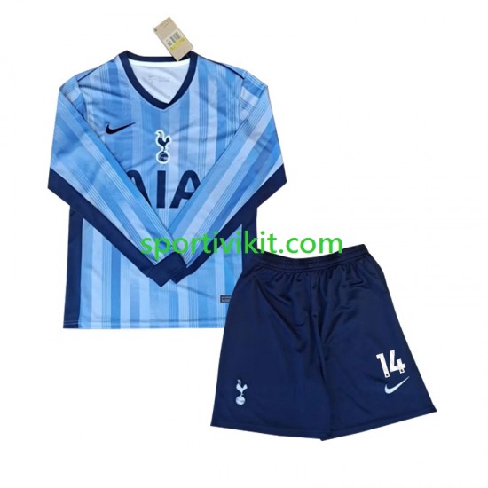 Completo da calcio Bambini Tottenham Spurs Gray 14 Maglia Seconda 2024-2025 Manica Lunga