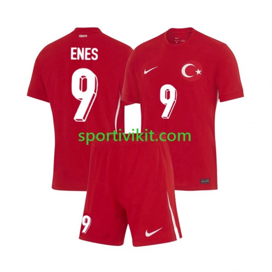 Completo da calcio Bambini Turchia Enes Unal 9 Maglia Seconda Euro 2024 Manica Corta Completo da calcio Bambini Turchia Enes Unal 9 Maglia Seconda Euro 2024 Manica Corta