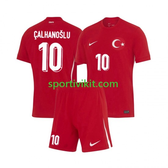 Completo da calcio Bambini Turchia Hakan Calhanoglu 10 Maglia Seconda Euro 2024 Manica Corta Completo da calcio Bambini Turchia Hakan Calhanoglu 10 Maglia Seconda Euro 2024 Manica Corta