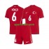 Completo da calcio Bambini Turchia Orkun Kokcu 6 Maglia Seconda Euro 2024 Manica Corta