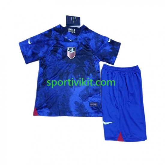 Completo da calcio Bambini Stati Uniti Maglia Seconda Coppa del Mondo 2022 Manica Corta Completo da calcio Bambini Stati Uniti Maglia Seconda Coppa del Mondo 2022 Manica Corta