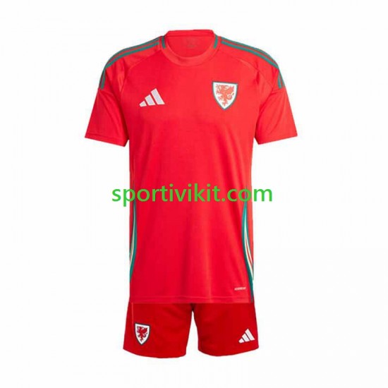 Completo da calcio Bambini Galles Maglia Prima 2024 Manica Corta Completo da calcio Bambini Galles Maglia Prima 2024 Manica Corta