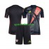 Completo da calcio Bambini Galles Portiere Nero Maglia Prima 2024 Manica Corta