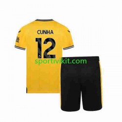 Completo da calcio Bambini Wolverhampton Wanderers CUNHA 12 Maglia Prima 2023-2024 Manica Corta