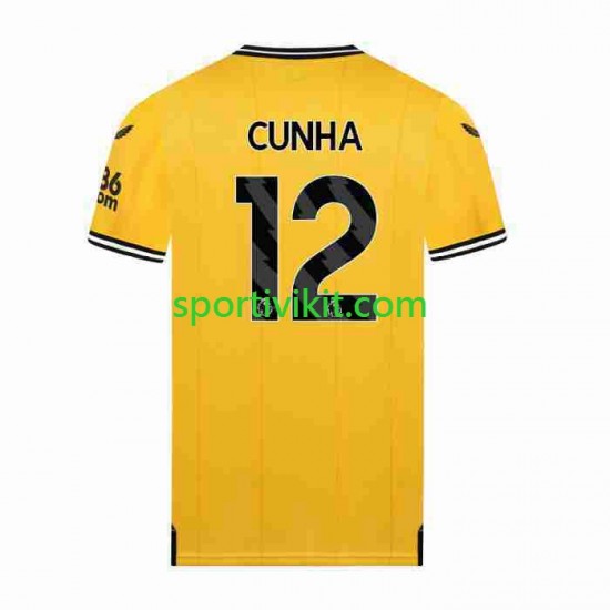 Wolverhampton Wanderers CUNHA 12 Uomo Maglia Prima 2023-2024 Manica Corta