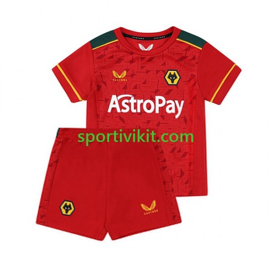 Completo da calcio Bambini Wolverhampton Wanderers Maglia Seconda 2023-2024 Manica Corta Completo da calcio Bambini Wolverhampton Wanderers Maglia Seconda 2023-2024 Manica Corta