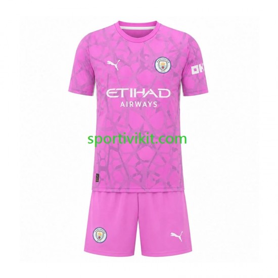 Completo da calcio Bambini Manchester City Portiere Maglia Seconda 2026-2027 Manica Corta