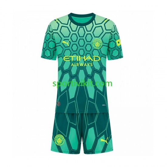 Completo da calcio Bambini Manchester City Portiere Maglia Prima 2026-2027 Manica Corta