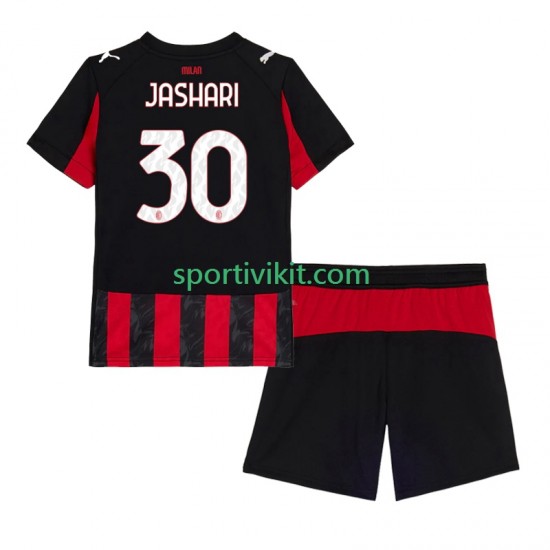 Completo da calcio Bambini AC Milan Ardon Jashari 30 Maglia Prima 2025-2026 Manica Corta Completo da calcio Bambini AC Milan Ardon Jashari 30 Maglia Prima 2025-2026 Manica Corta