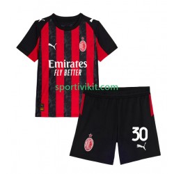 Completo da calcio Bambini AC Milan Ardon Jashari 30 Maglia Prima 2025-2026 Manica Corta