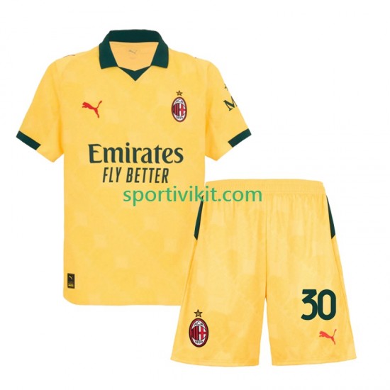 Completo da calcio Bambini AC Milan Ardon Jashari 30 Maglia Terza 2025-2026 Manica Corta