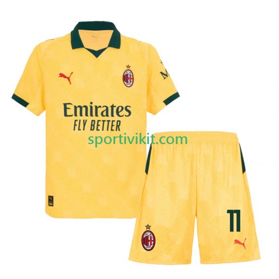Completo da calcio Bambini AC Milan Christian Pulisic 11 Maglia Terza 2025-2026 Manica Corta