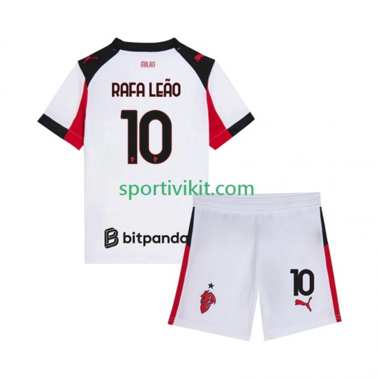 Completo da calcio Bambini AC Milan Rafael Leao 10 Maglia Seconda 2025-2026 Manica Corta Completo da calcio Bambini AC Milan Rafael Leao 10 Maglia Seconda 2025-2026 Manica Corta