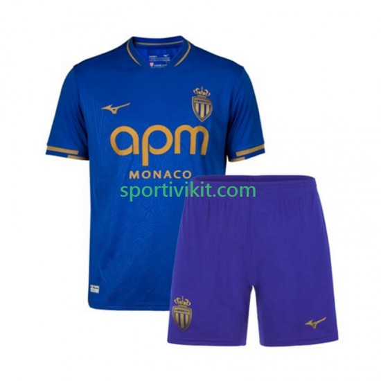 Completo da calcio Bambini AS Monaco Maglia Seconda 2025-2026 Manica Corta