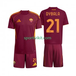 Completo da calcio Bambini AS Roma Dybala 21 Maglia Prima 2025-2026 Manica Corta
