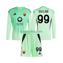 Completo da calcio Bambini AS Roma Portiere Mile Svilar 99 Maglia Seconda Quarto 2025-2026 Manica Lunga