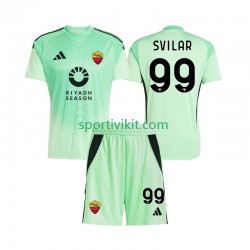 Completo da calcio Bambini AS Roma Portiere Mile Svilar 99 Maglia Seconda Quarto 2025-2026 Manica Corta