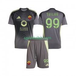 Completo da calcio Bambini AS Roma Portiere Mile Svilar 99 Maglia Prima 2025-2026 Manica Corta
