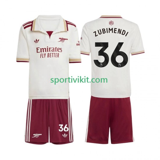 Completo da calcio Bambini Arsenal Martin Zubimendi 36 Maglia Terza 2025-2026 Manica Corta Completo da calcio Bambini Arsenal Martin Zubimendi 36 Maglia Terza 2025-2026 Manica Corta