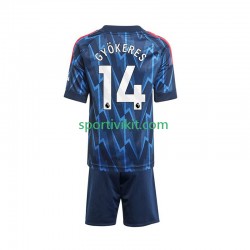 Completo da calcio Bambini Arsenal Viktor Gyokeres 14 Maglia Seconda 2025-2026 Manica Corta