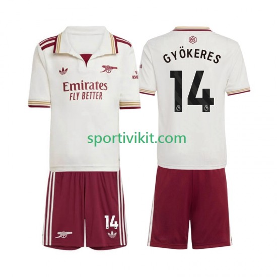 Completo da calcio Bambini Arsenal Viktor Gyokeres 14 Maglia Terza 2025-2026 Manica Corta