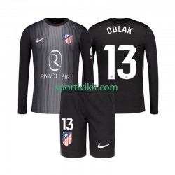 Completo da calcio Bambini Atlético Madrid Portiere Jan Oblak 13 Maglia Seconda 2025-2026 Manica Lunga