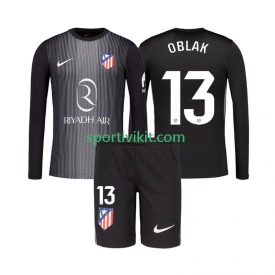 Completo da calcio Bambini Atlético Madrid Portiere Jan Oblak 13 Maglia Seconda 2025-2026 Manica Lunga Completo da calcio Bambini Atlético Madrid Portiere Jan Oblak 13 Maglia Seconda 2025-2026 Manica Lunga