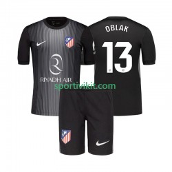 Completo da calcio Bambini Atlético Madrid Portiere Jan Oblak 13 Maglia Seconda 2025-2026 Manica Corta