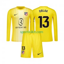 Completo da calcio Bambini Atlético Madrid Portiere Jan Oblak 13 Maglia Prima 2025-2026 Manica Lunga